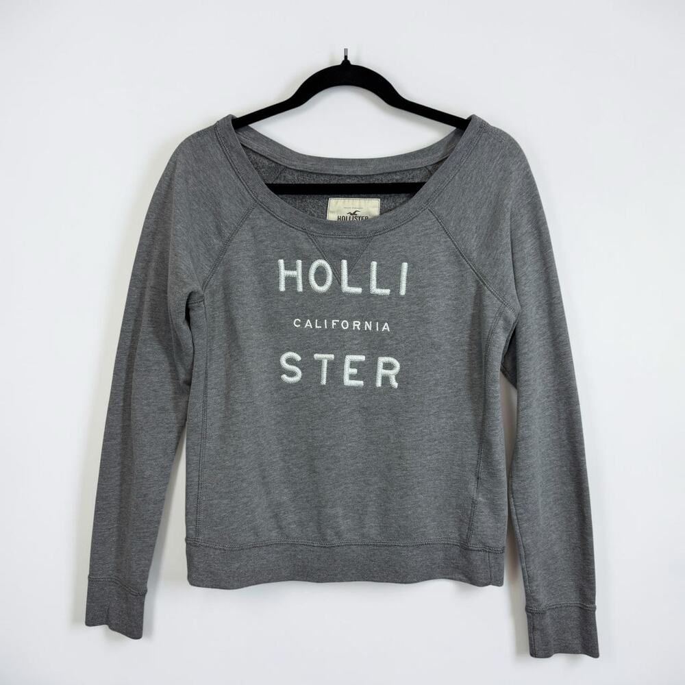 Hollister sweatshirt boat neck wide neck medium